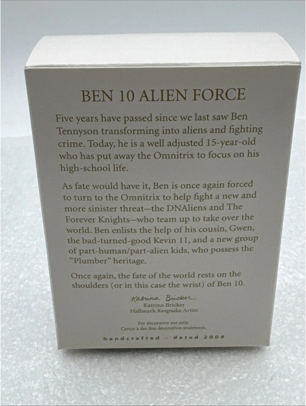 2009 Hallmark KEEPSAKE Ben 10 Alien Force Cartoon Network Christmas Ornament New